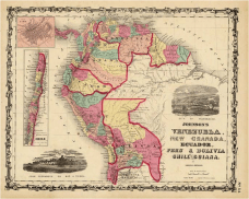 Venezuela, New Granada, Ecuador, Peru & Bolivia Chile And Guiana. Johnson and Browning 1860