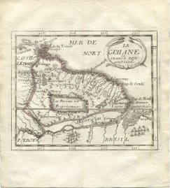 El lago Parime, y la ciudad dorada de Manoa. Pierre Duval, La Guaiane - ou France Equinoctiale, 1682